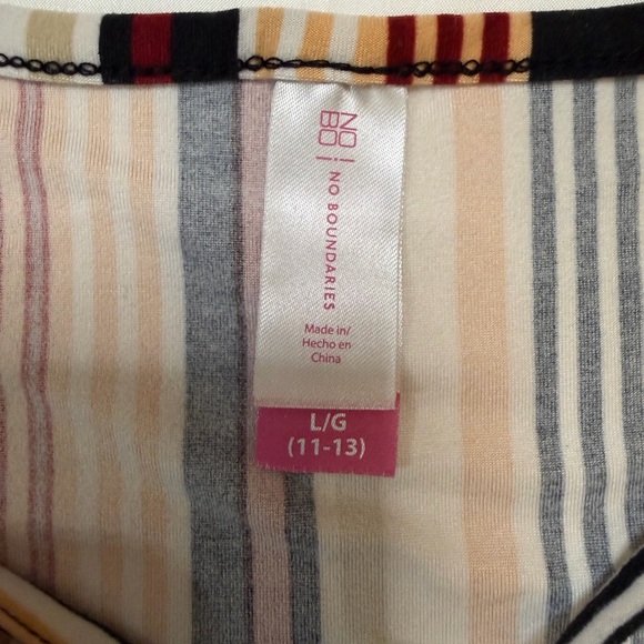 No Boundaries size large butter soft pink strip long sleeve shirt - Picture 4 of 5